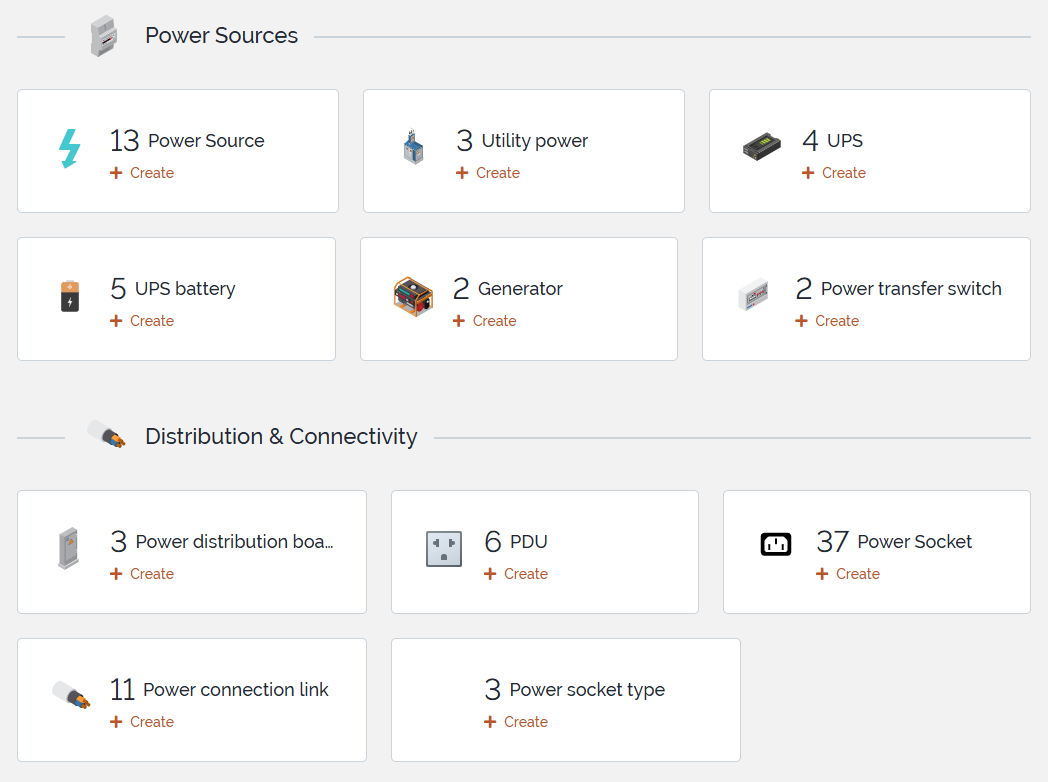 Power Infrastructure Menu